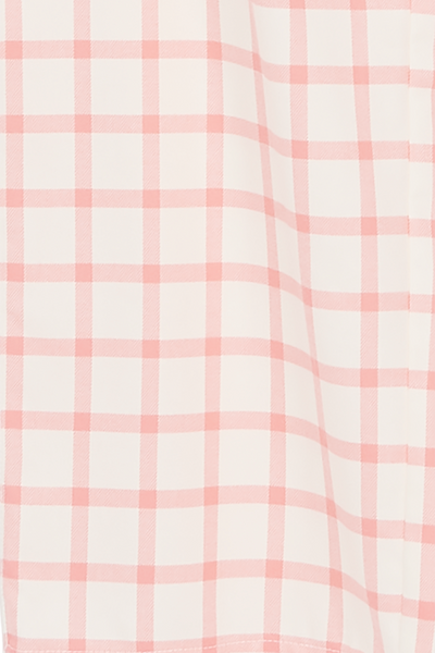 Short Sleeve Cropped Shirt Pink Check Flannel