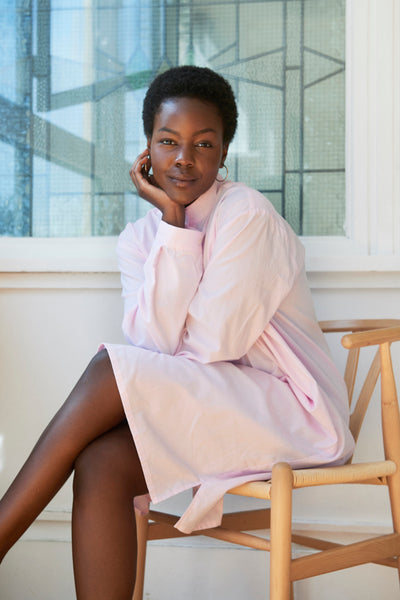 Long Sleep Shirt Pink Royal Oxford