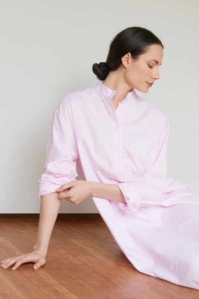 Long Sleep Shirt Pink Royal Oxford