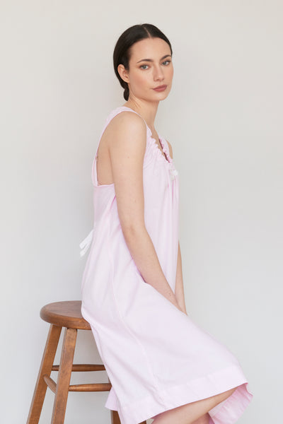 Sleeveless Nightie Pink Royal Oxford