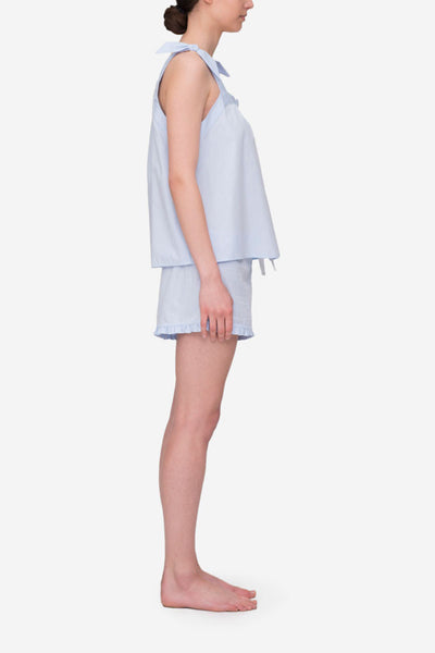Tie Top Blue Cotton Stripe