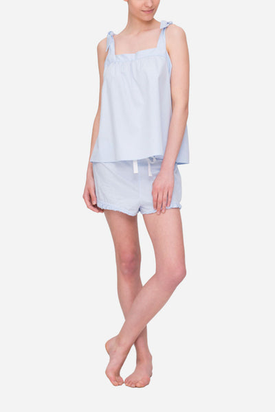 Tie Top Blue Cotton Stripe