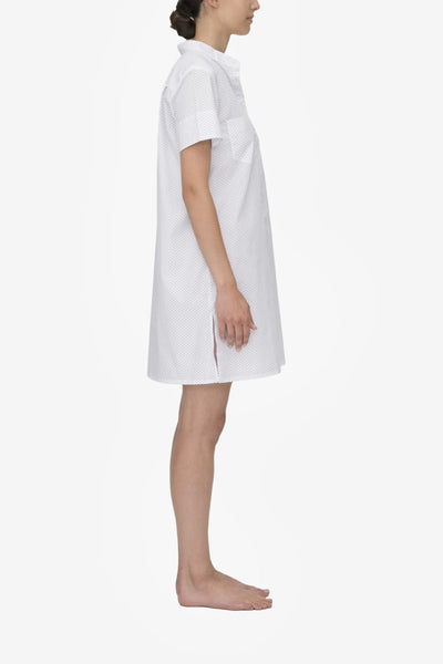 Short Sleeve Sleep Shirt Blue Dot