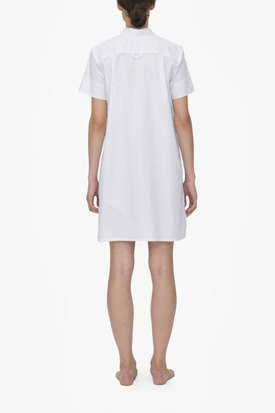 Short Sleeve Sleep Shirt Blue Dot