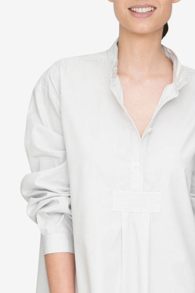 Long Sleep Shirt Thin Grey Stripe