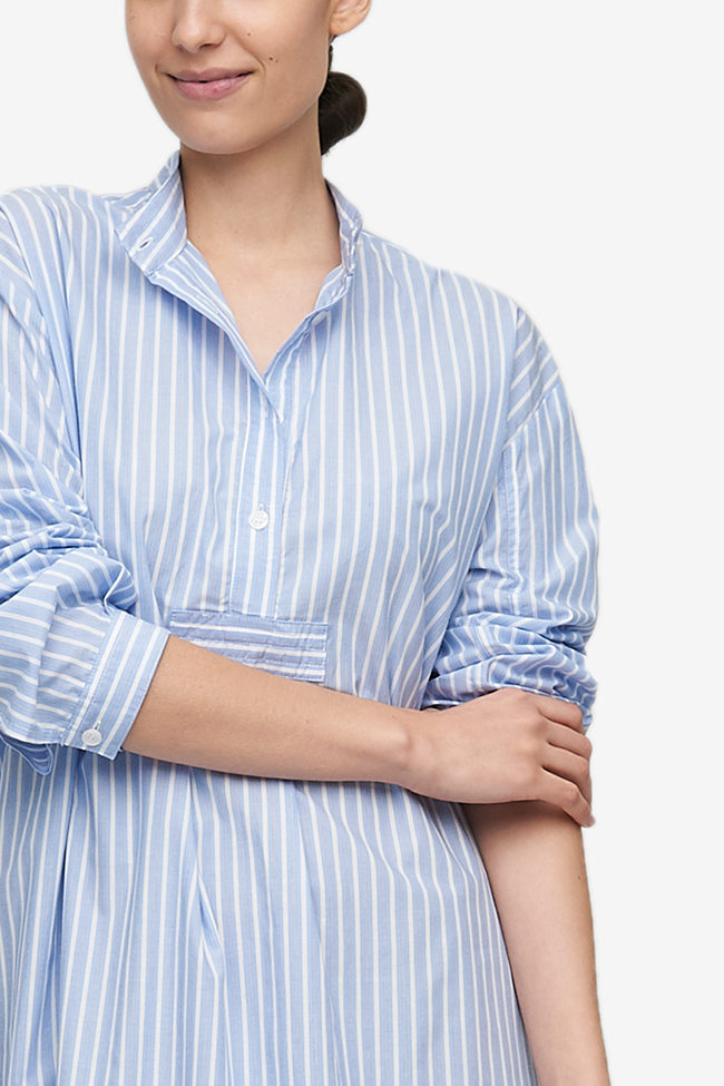 Long Sleep Shirt Tricolour Stripe