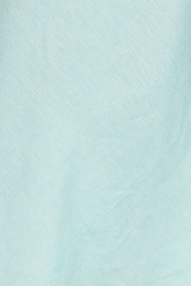 Short Sleep Shirt Turquoise Linen