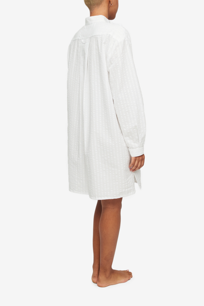 Short Sleep Shirt White Beach Stripe