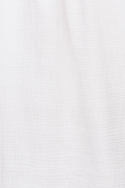 Short Sleep Shirt White Double Gauze PLUS