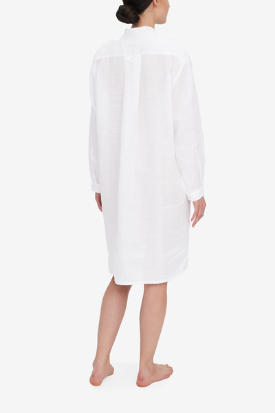 Long Sleep Shirt White Linen