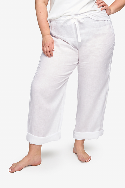 Lounge Pant White Linen
