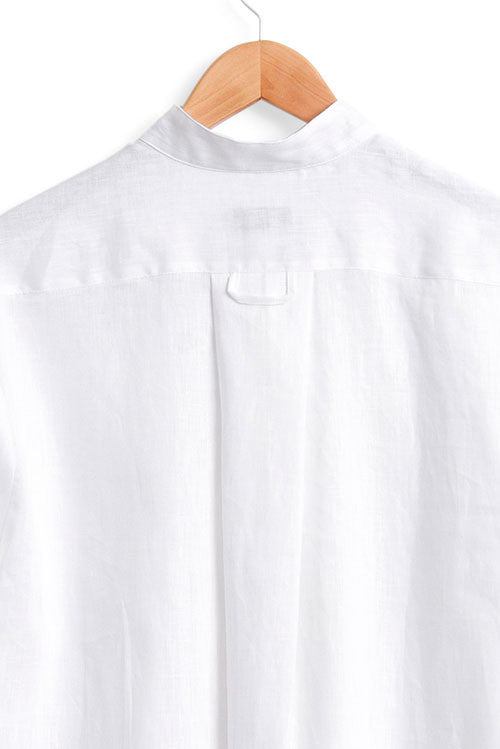 Short Sleep Shirt White Linen