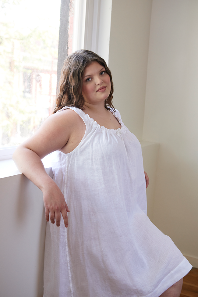 White linen 2025 plus size clothing