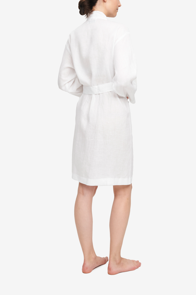 Unisex Robe White Linen