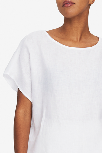 Set - Woven T-Shirt and Lounge Pant White Linen