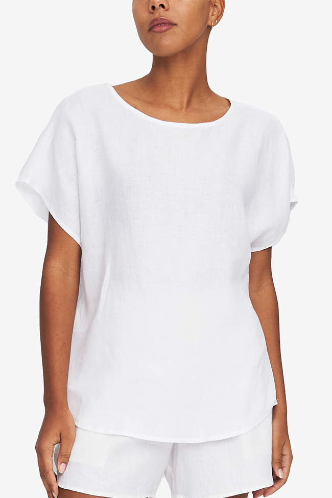 Woven T-Shirt White Linen