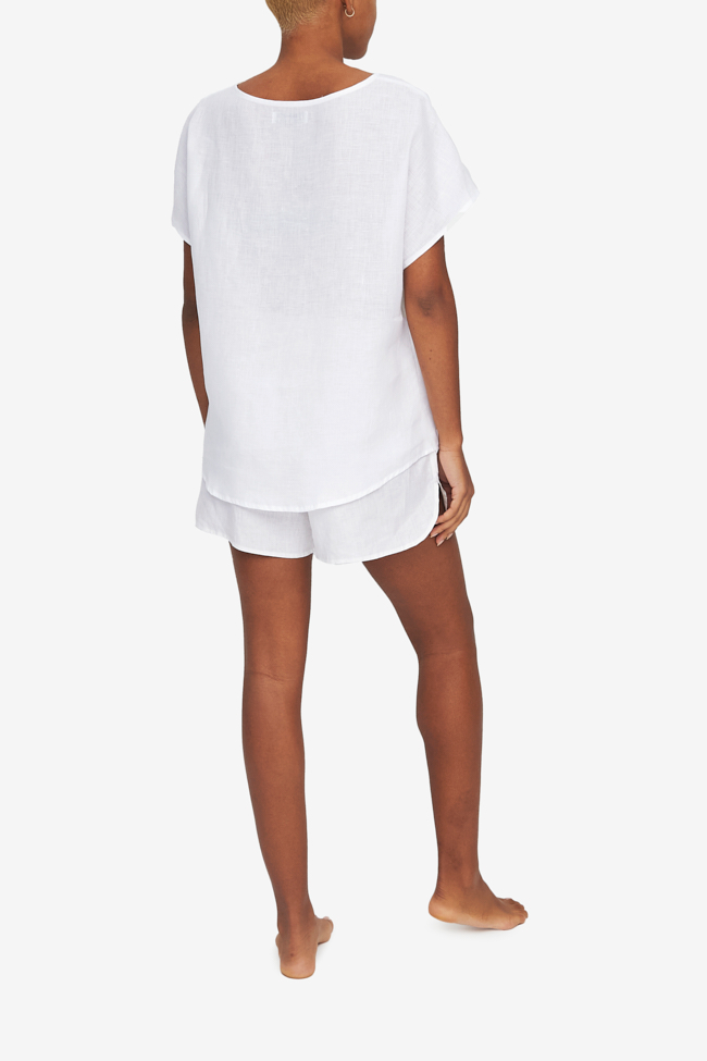 Woven T-Shirt White Linen