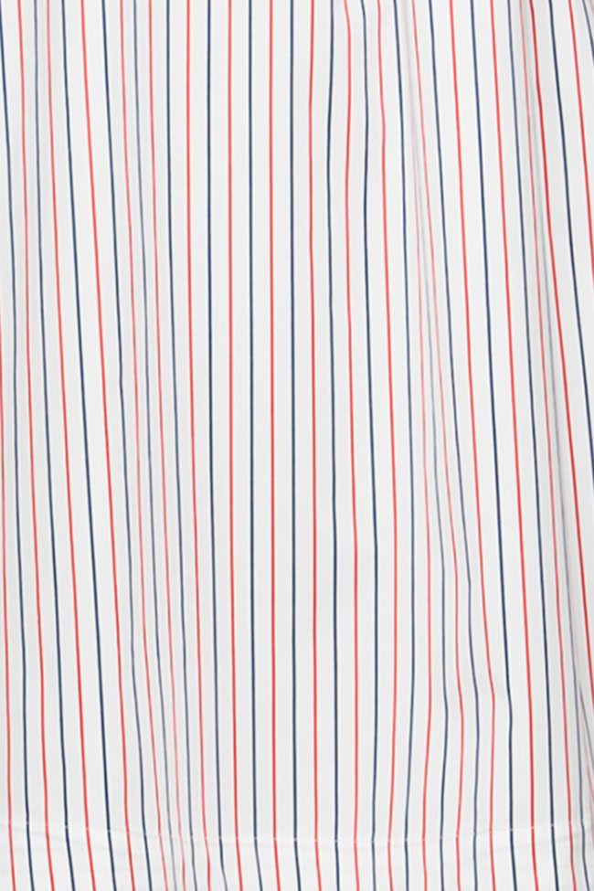 Short Sleep Shirt White Multi Stripe