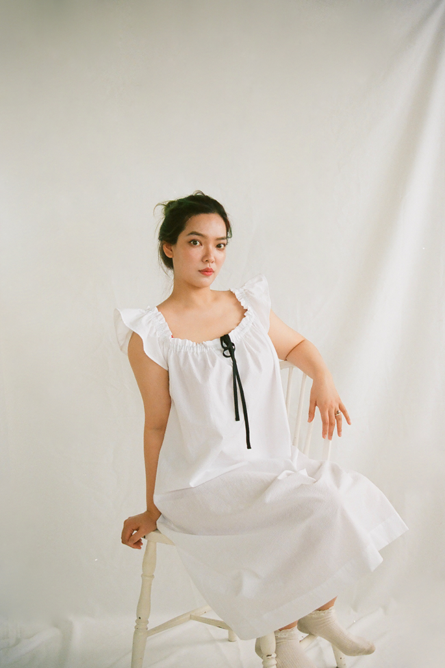 Party Nightie White Seersucker