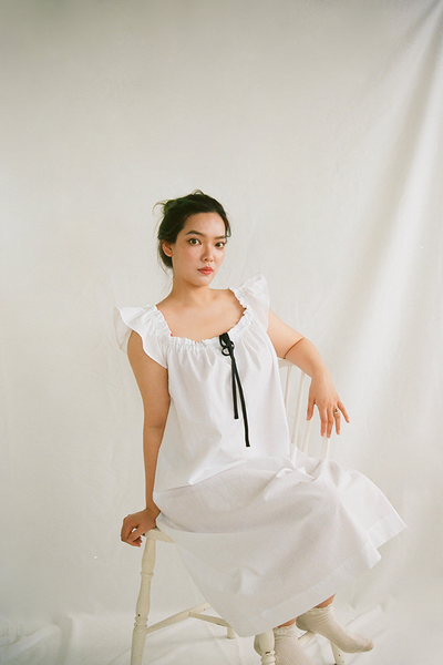 Party Nightie White Seersucker