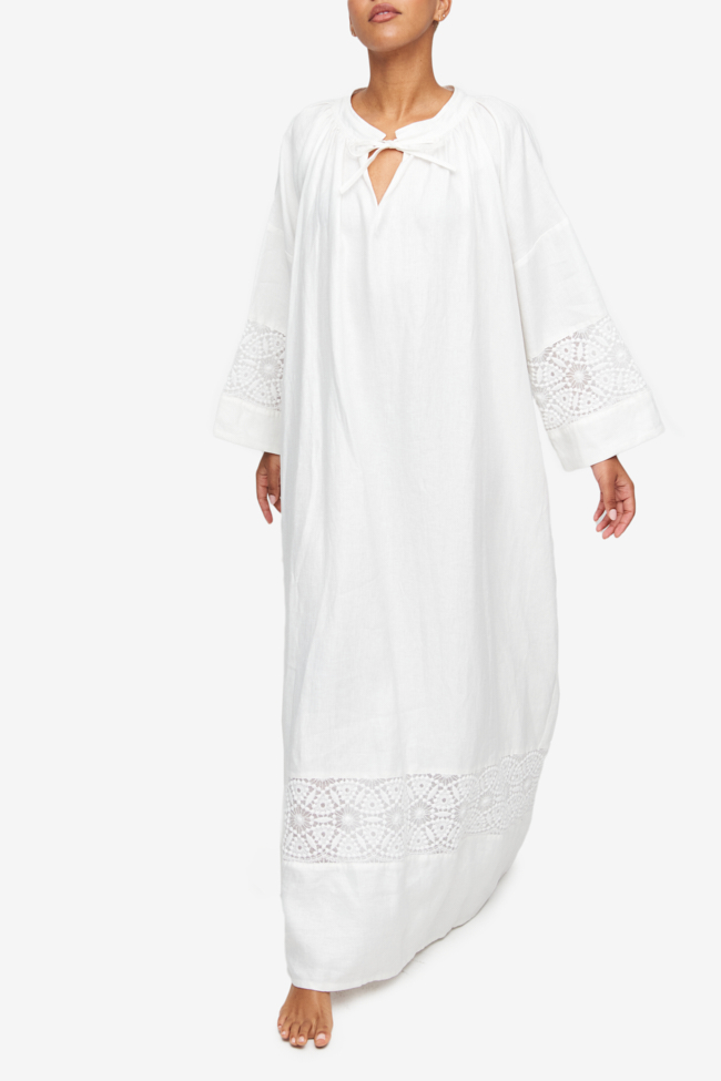 Delphine Dress White Weighted Linen