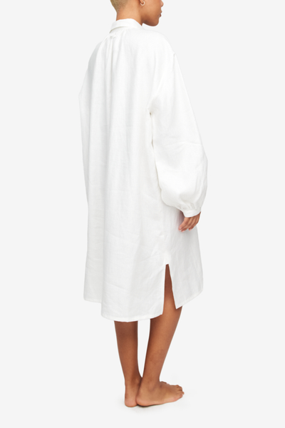 Martine Nightshirt White Weighted Linen