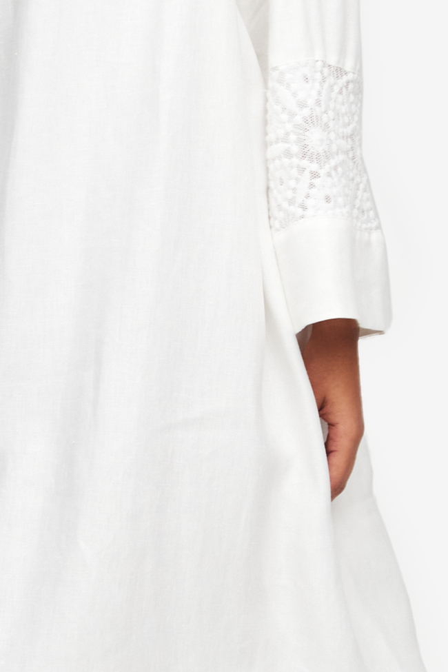 Severine Dress White Weighted Linen