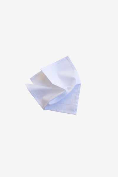 Small White Cotton Stripe Napkins - Set of 4