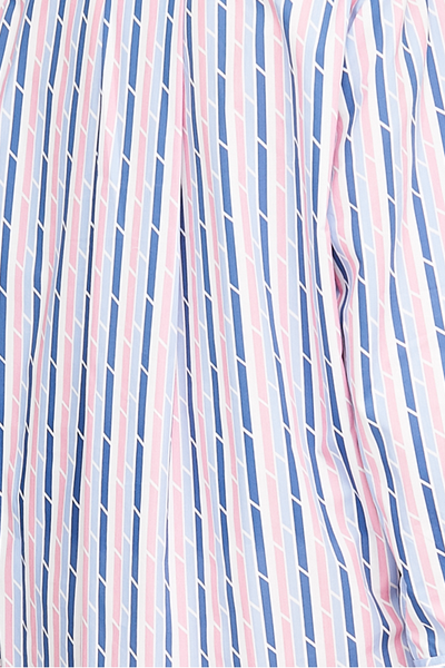 Short Sleep Shirt Blue & Pink Trio Stripe