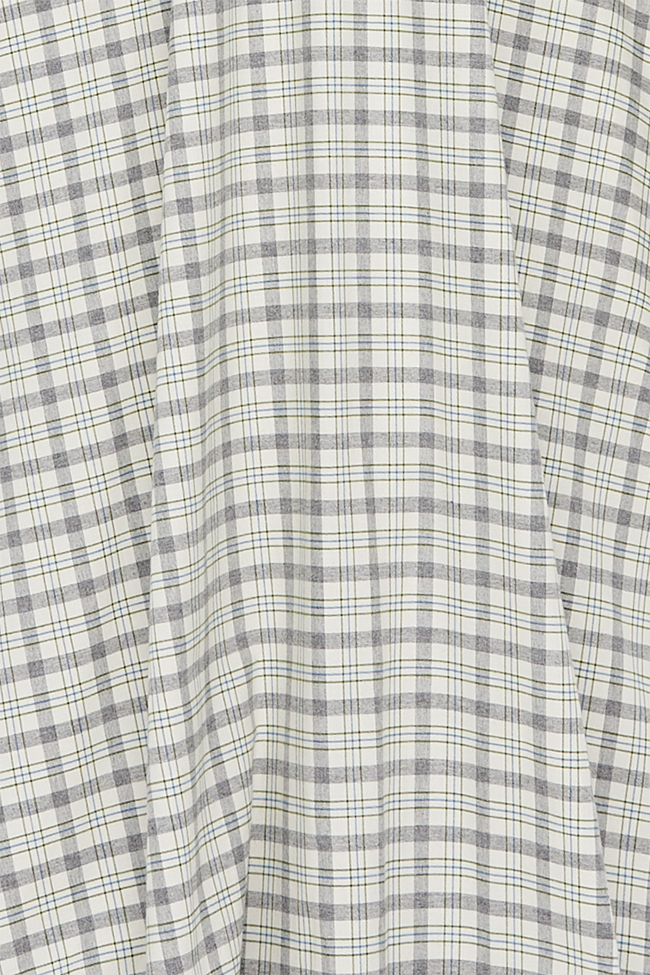 Full Length Sleep Shirt Grey Plaid Flannel